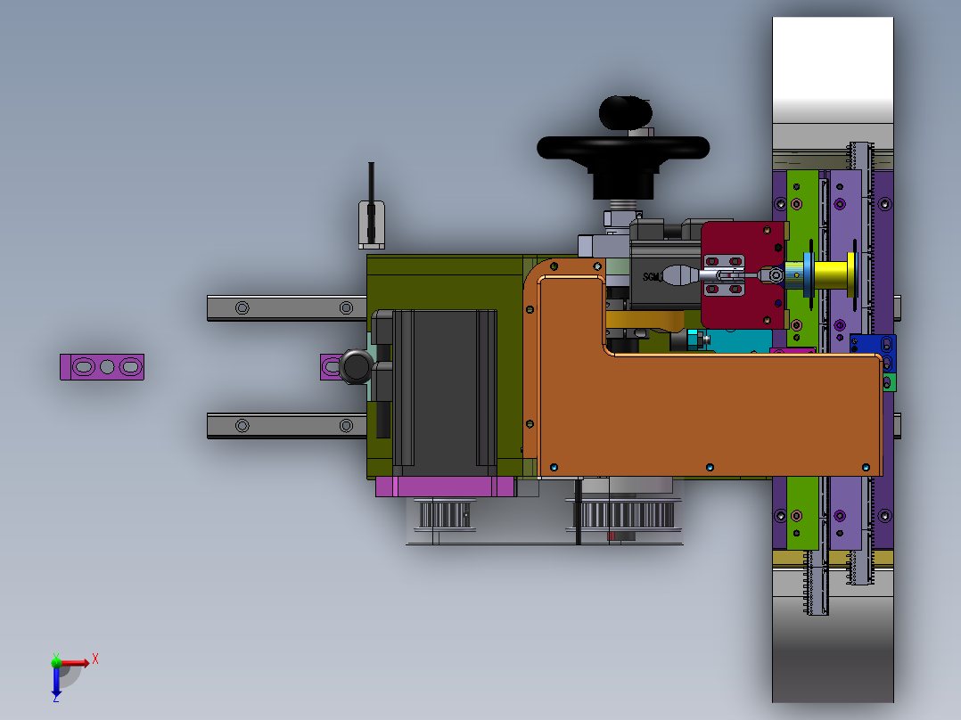 凸轮折弯机俯视图