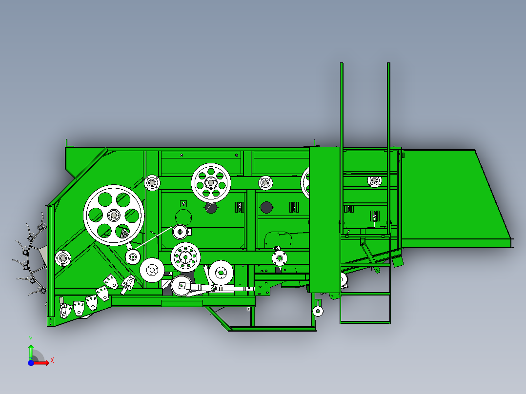 花生收获机前视图