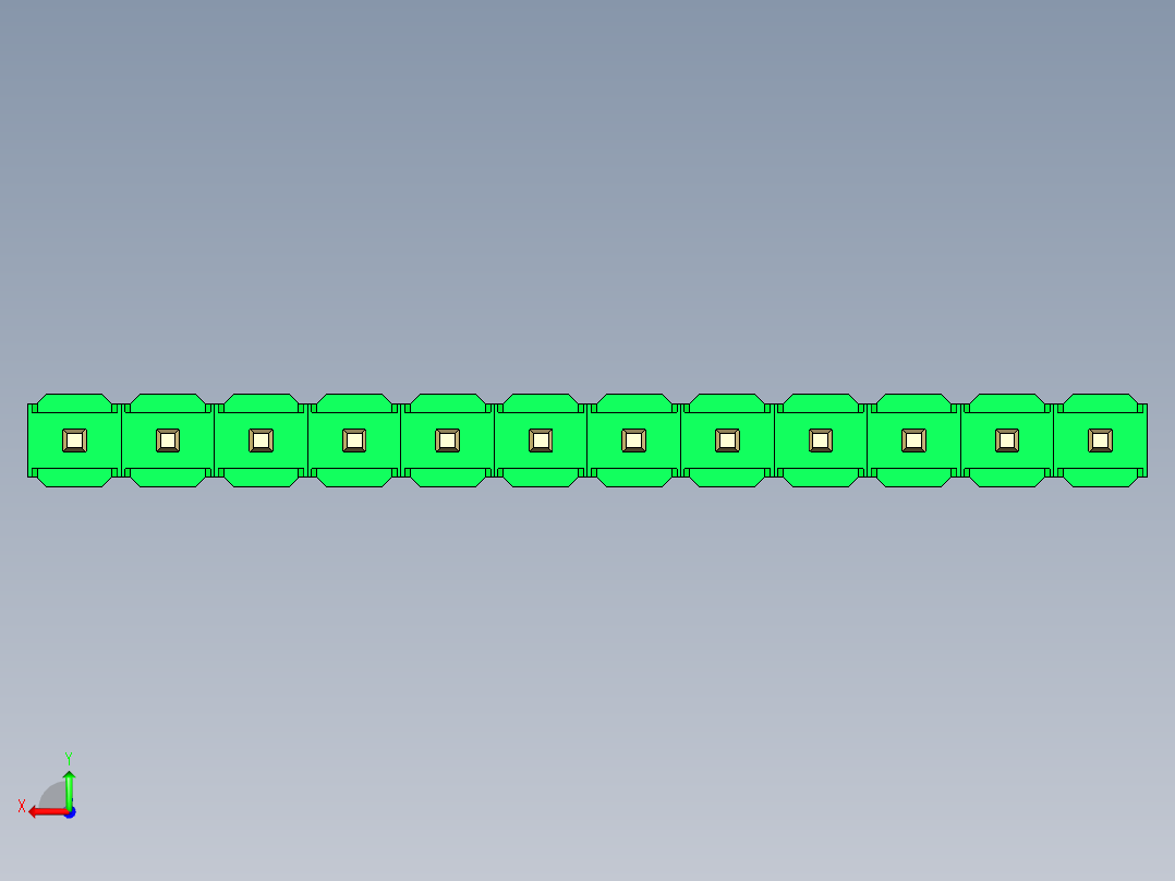 彩色公头100mil（2.54mm）系列-DS1021_green_1x12p_100mil_Type1_rev1.0后视图