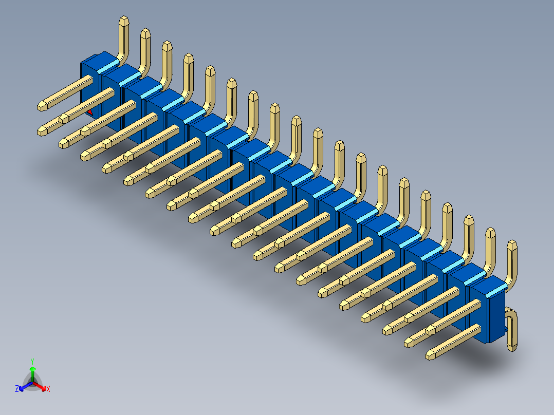 彩色公排针 100mil 2.54mm 系列-DS1022_blue_38p_100mil_TypeSMT_rev1.0
