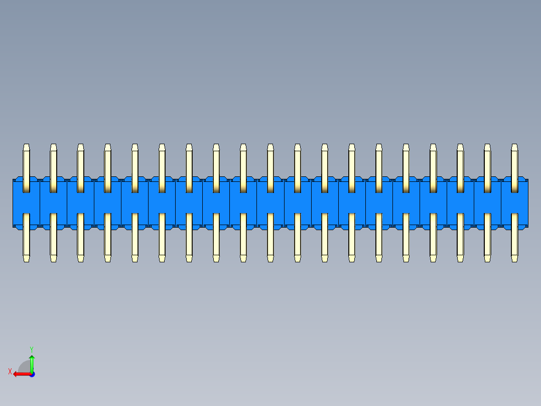 彩色公排针 100mil 2.54mm 系列-DS1022_blue_38p_100mil_TypeSMT_rev1.0后视图
