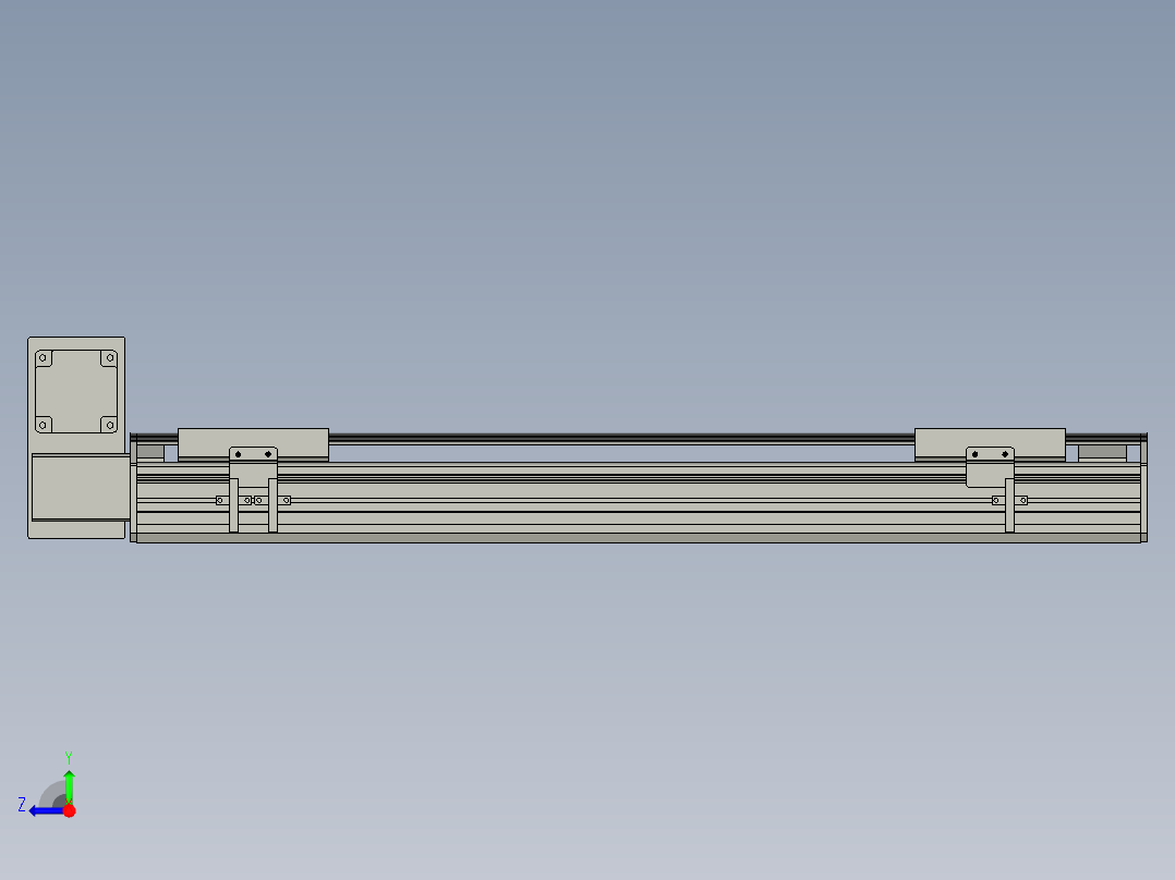 直线模组WG-LHB12-S500-LU设计图纸右视图