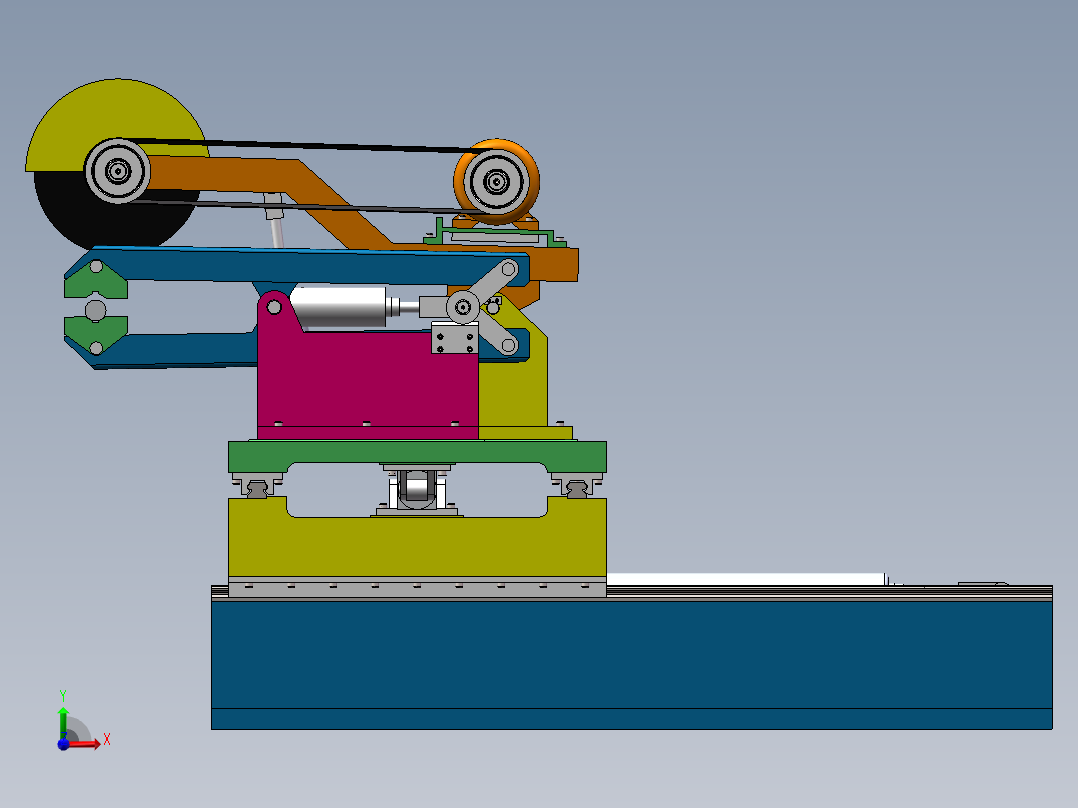 PLC控制得气动随动铸棒线切割机设计含SW三维图==1193976==500前视图