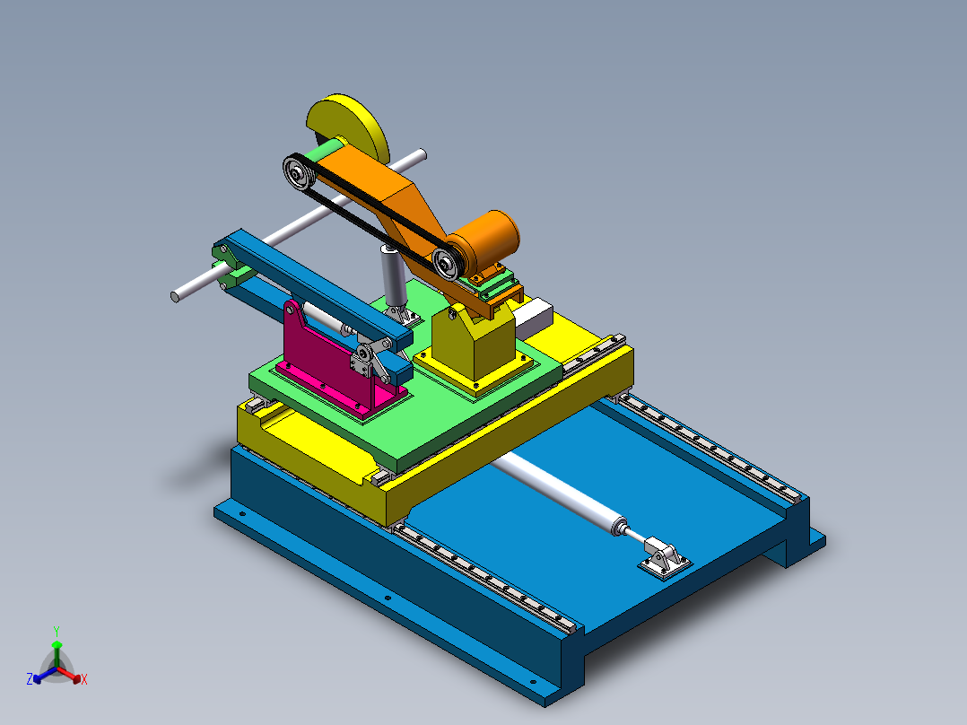 PLC控制得气动随动铸棒线切割机设计含SW三维图==1193976==500正等轴测图