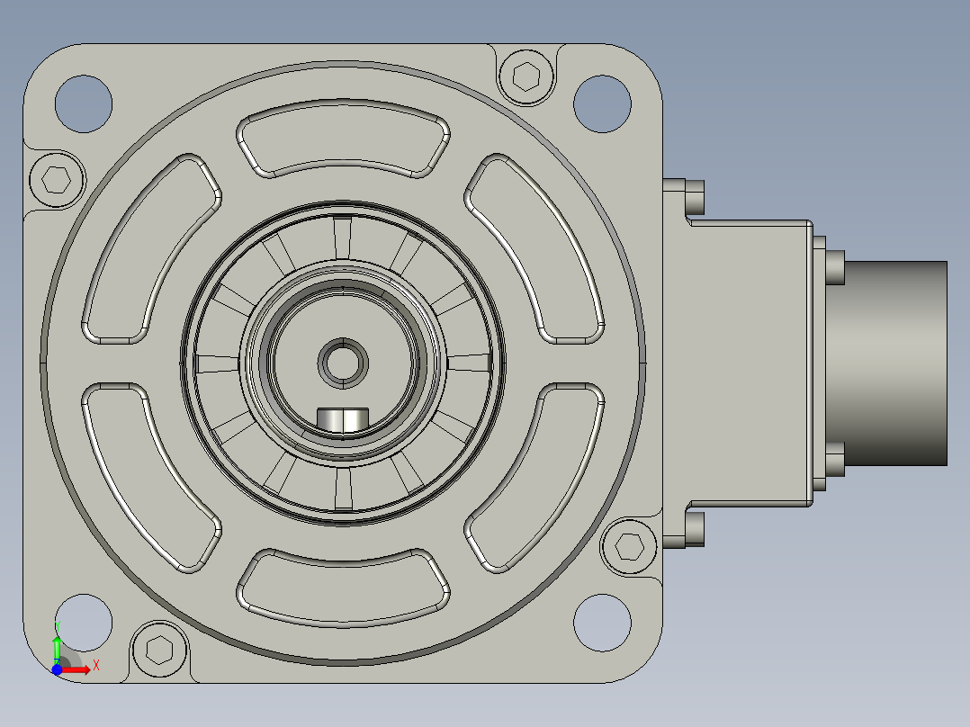 电机MS6S-100CS30B2-21P0.STEP前视图