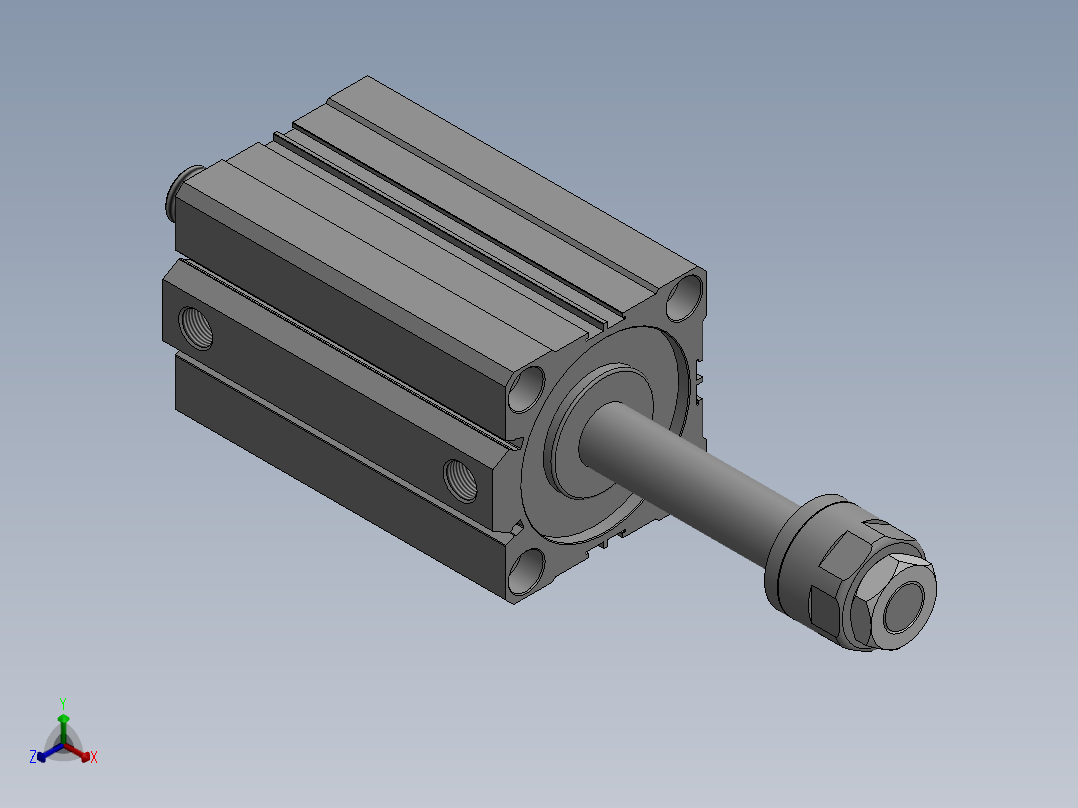 气缸ACQD80x100SB正等轴测图