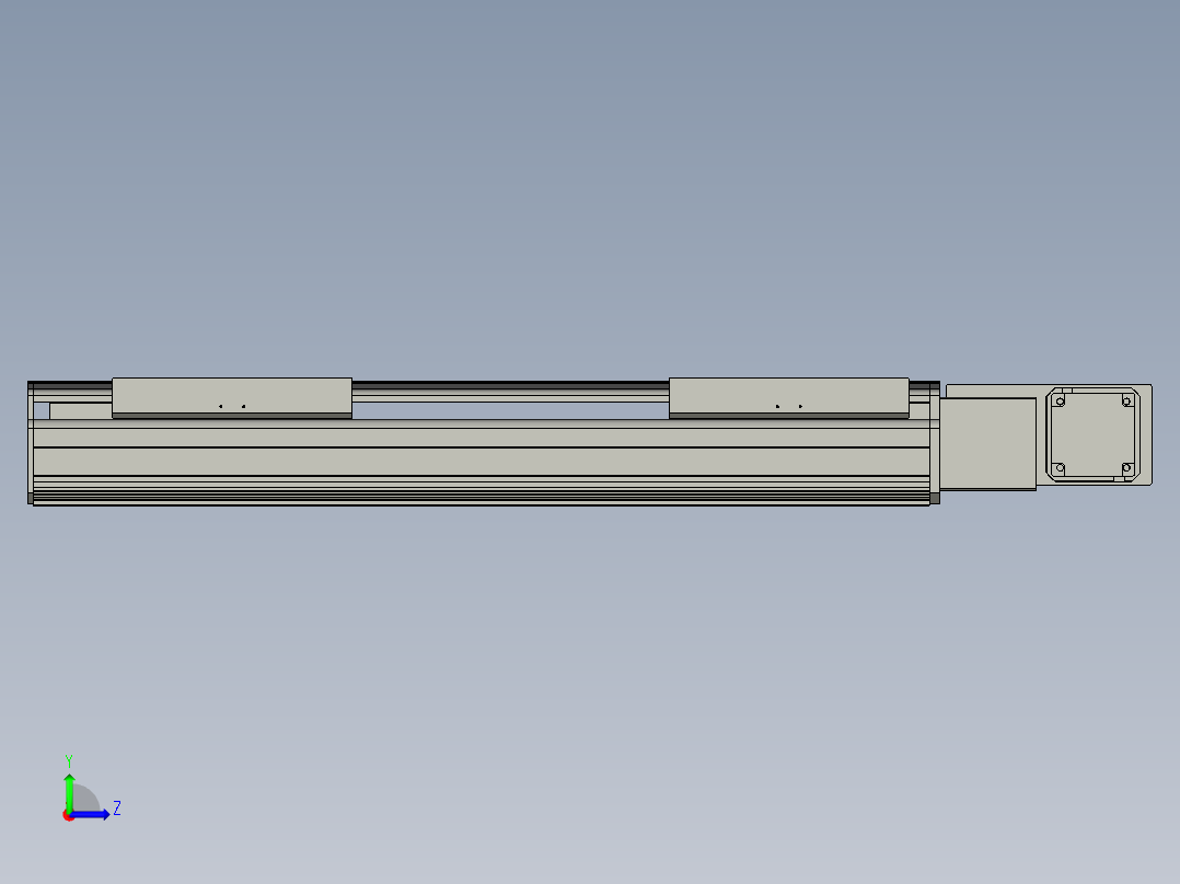 直线模组LHB21-L40-S500-BR设计图纸左视图