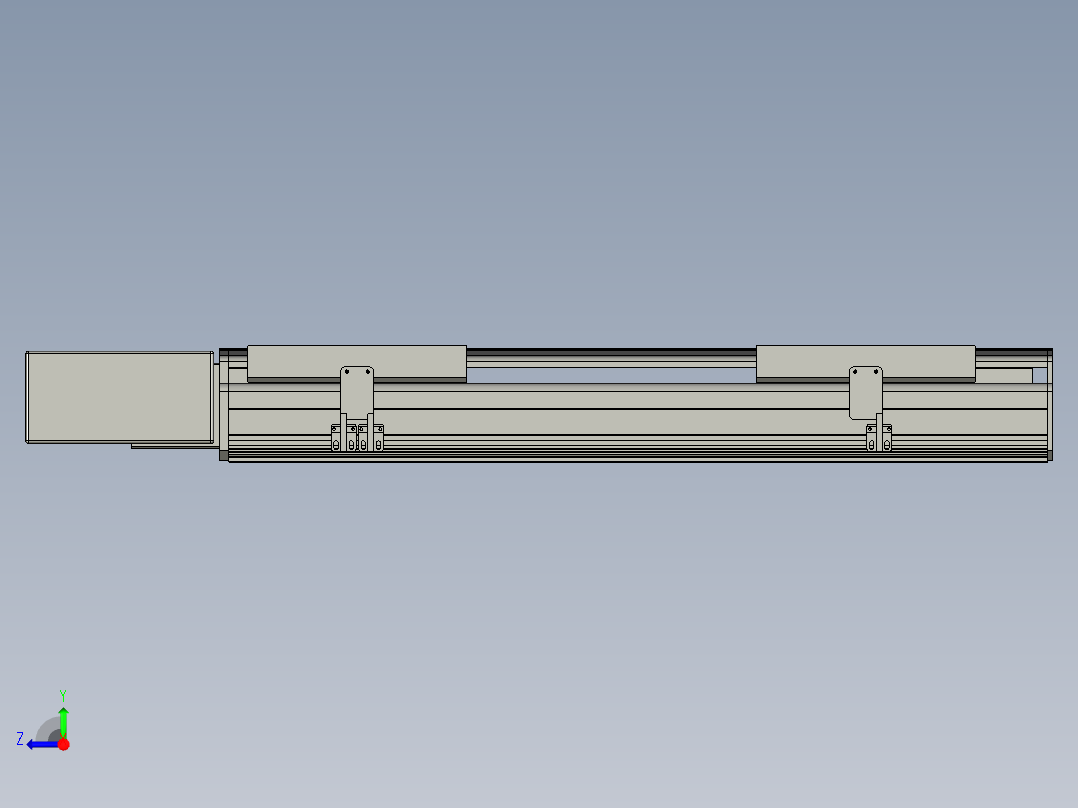 直线模组LHB21-L40-S500-BR设计图纸右视图