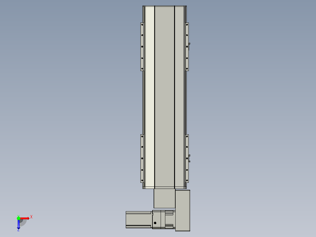 直线模组LHB21-L40-S500-BR设计图纸俯视图