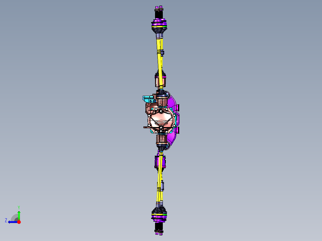 四驱传动轴系统模型801328右视图