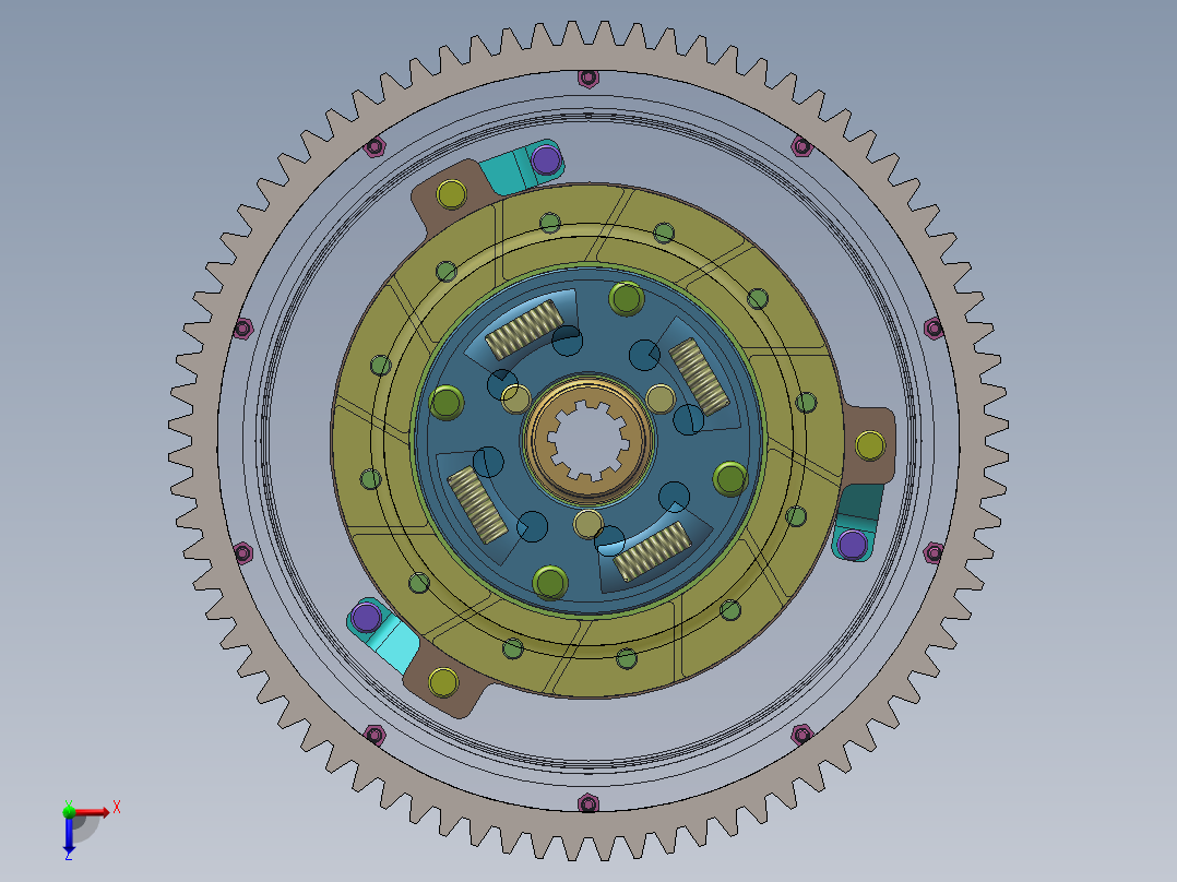 汽车膜片弹簧离合器俯视图