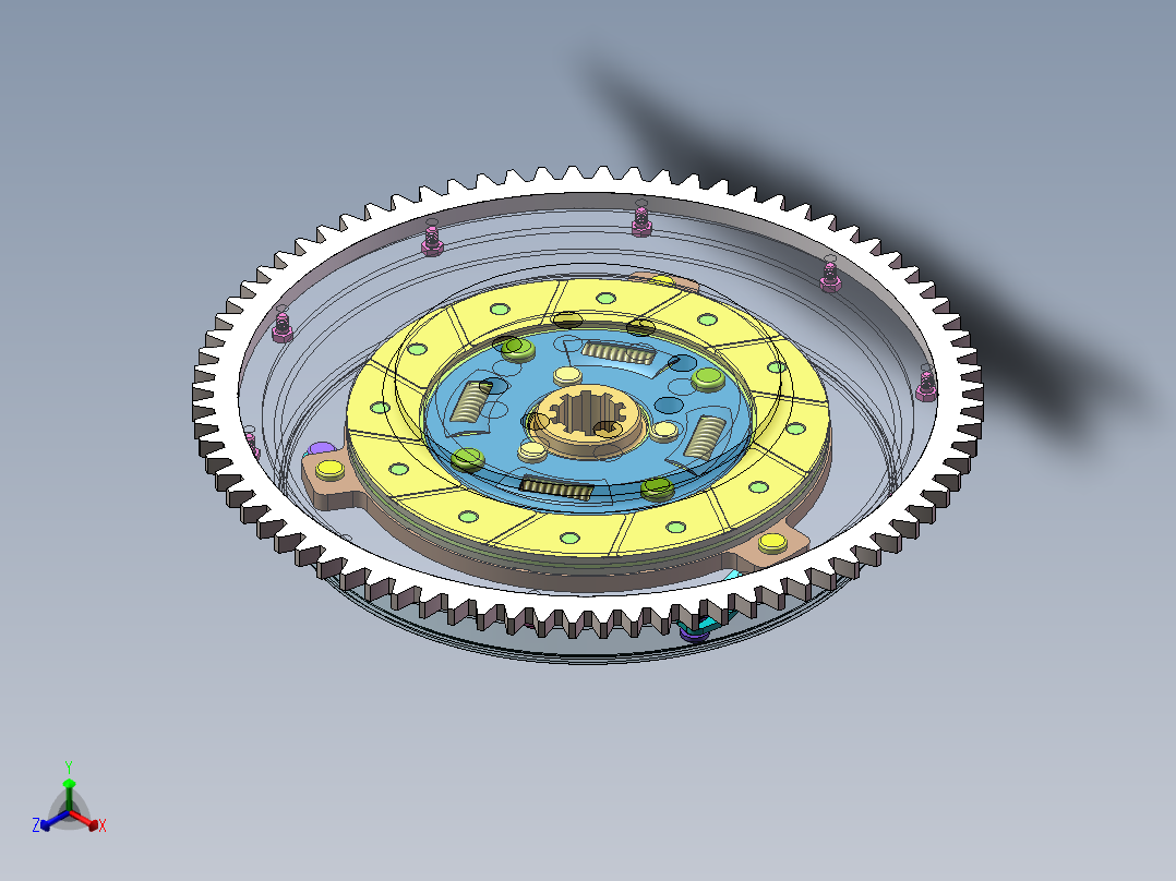 汽车膜片弹簧离合器正等轴测图