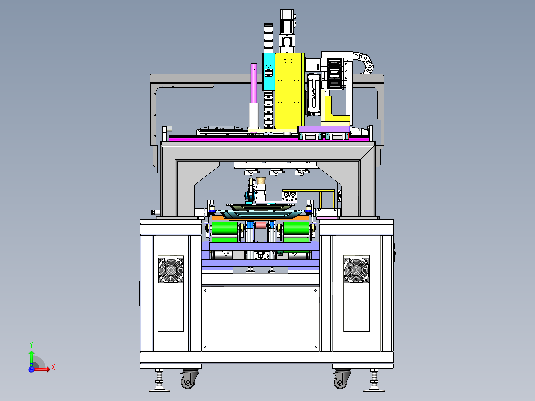 三头距离自动调整液晶背板点胶机sw20可编辑前视图