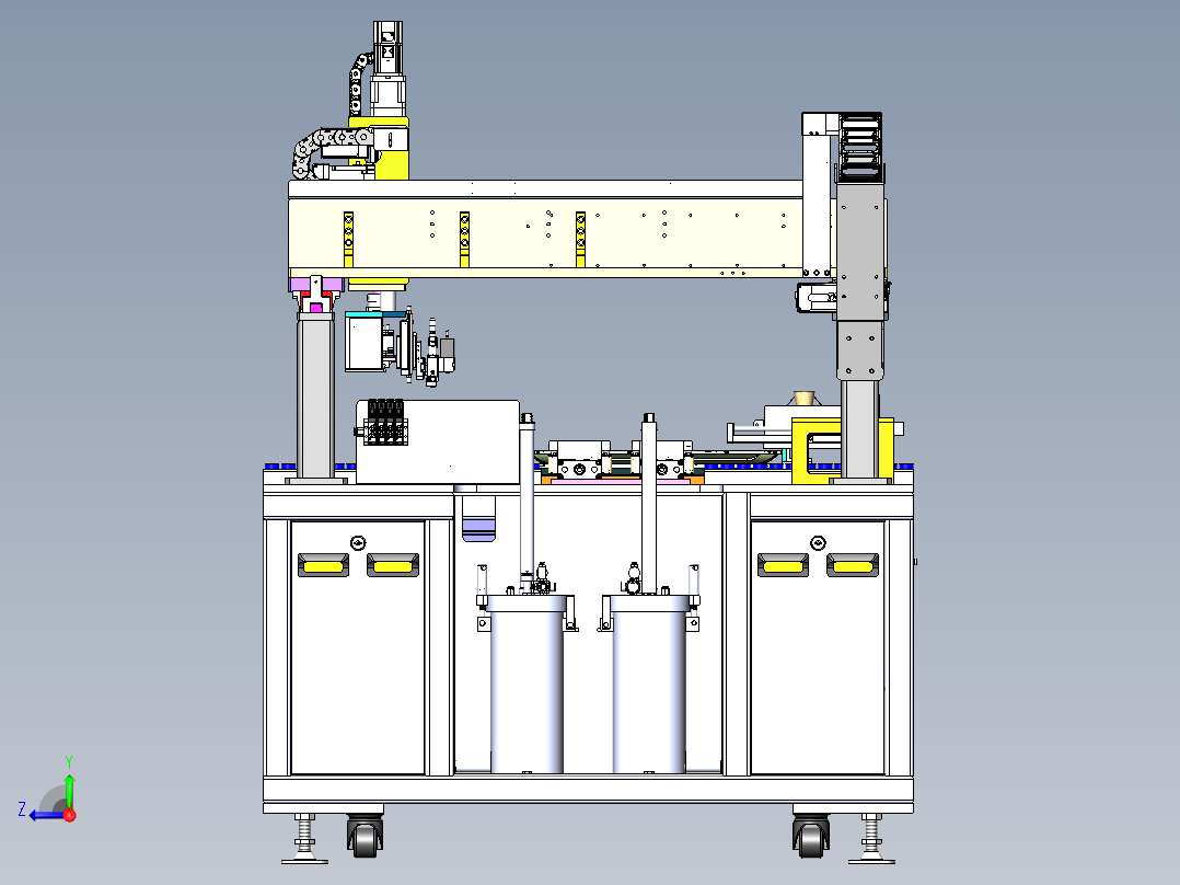 三头距离自动调整液晶背板点胶机sw20可编辑右视图