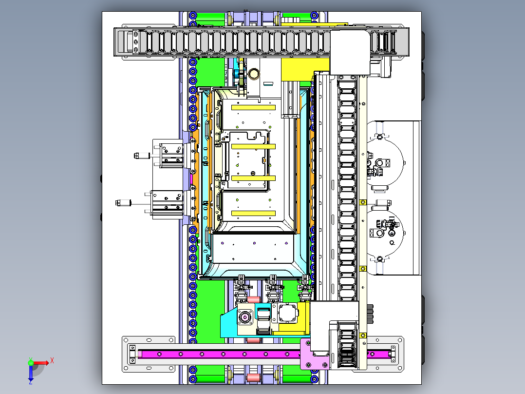 三头距离自动调整液晶背板点胶机sw20可编辑俯视图