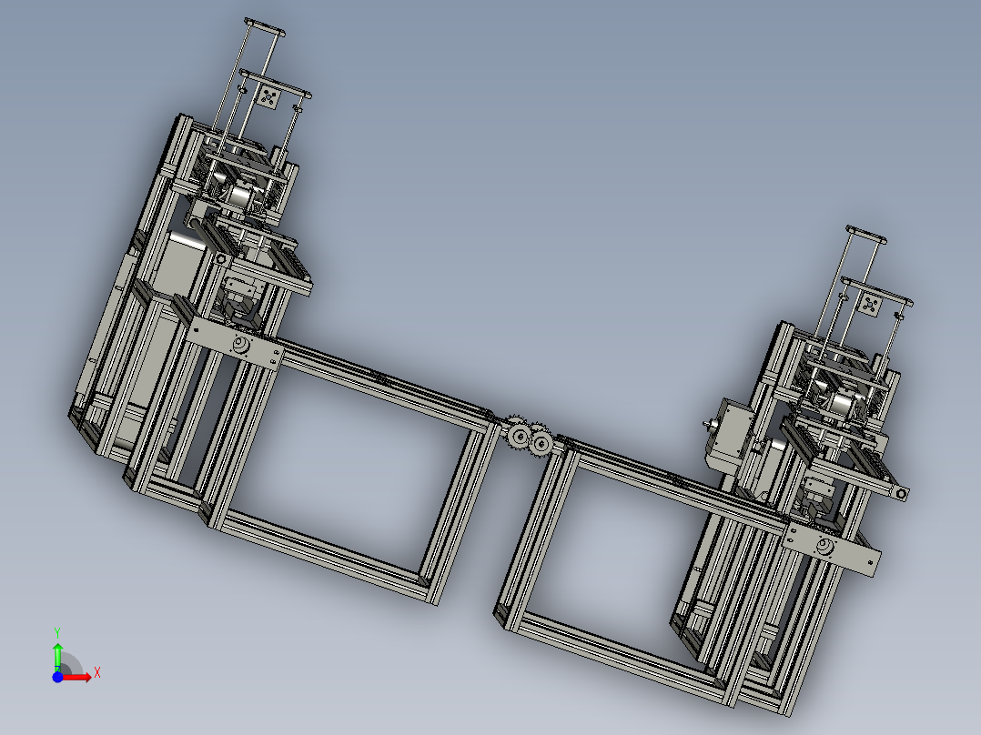 成型零件输送机装机前视图
