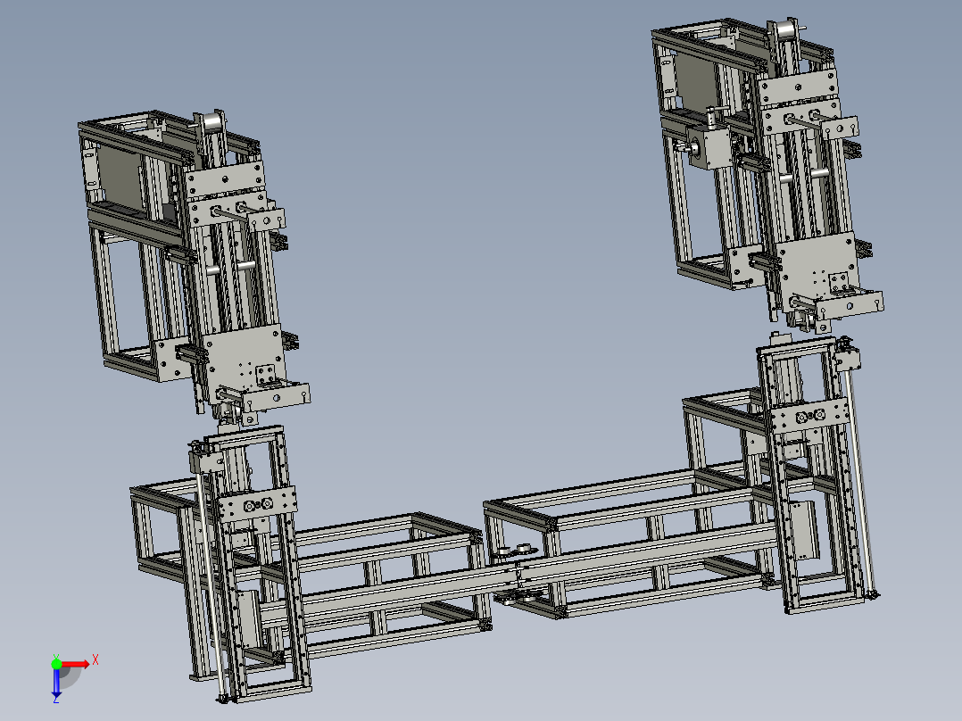 成型零件输送机装机俯视图