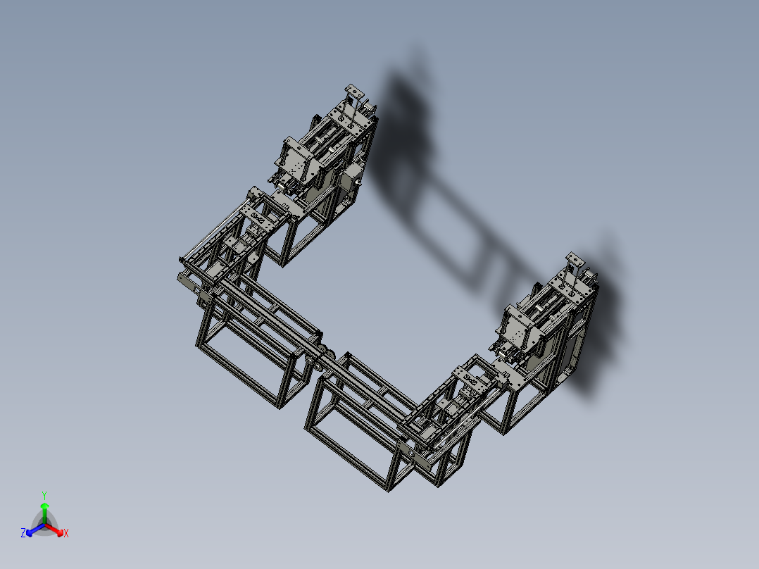 成型零件输送机装机正等轴测图