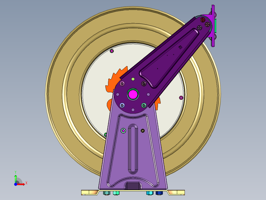 内置自锁自排自动伸缩卷管器收线器前视图