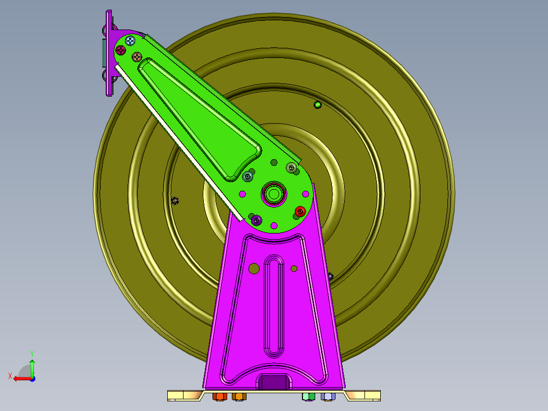 内置自锁自排自动伸缩卷管器收线器后视图