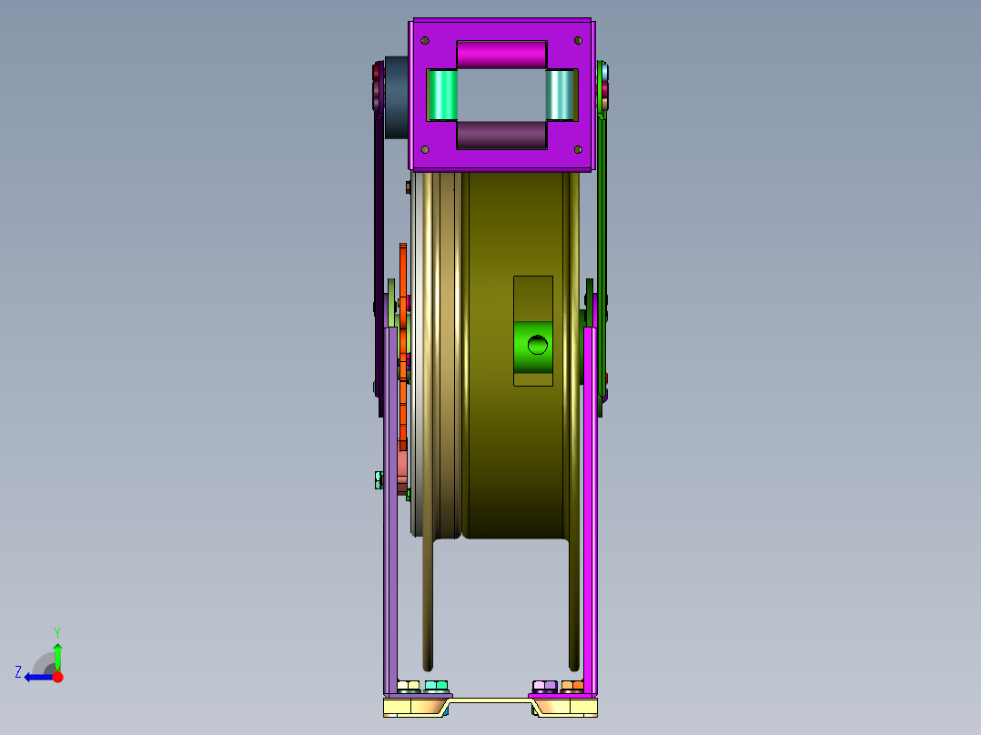 内置自锁自排自动伸缩卷管器收线器右视图