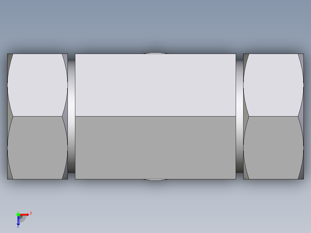 卡套式工业通用硬管接头EO_Adjustable_locknut_branch_tee_TEE35ZLMCF俯视图
