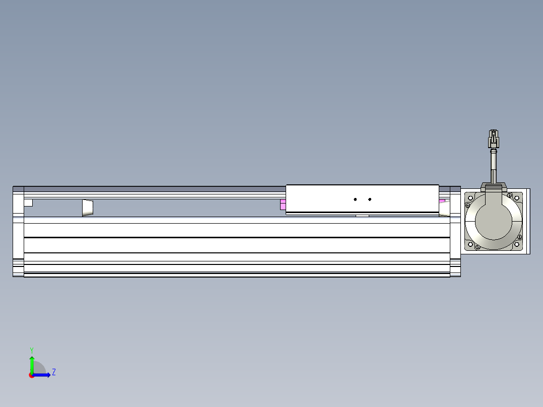 东锦同步带传动-直线滑台模组DH210B-L150-S250-BL-P750W-C3左视图