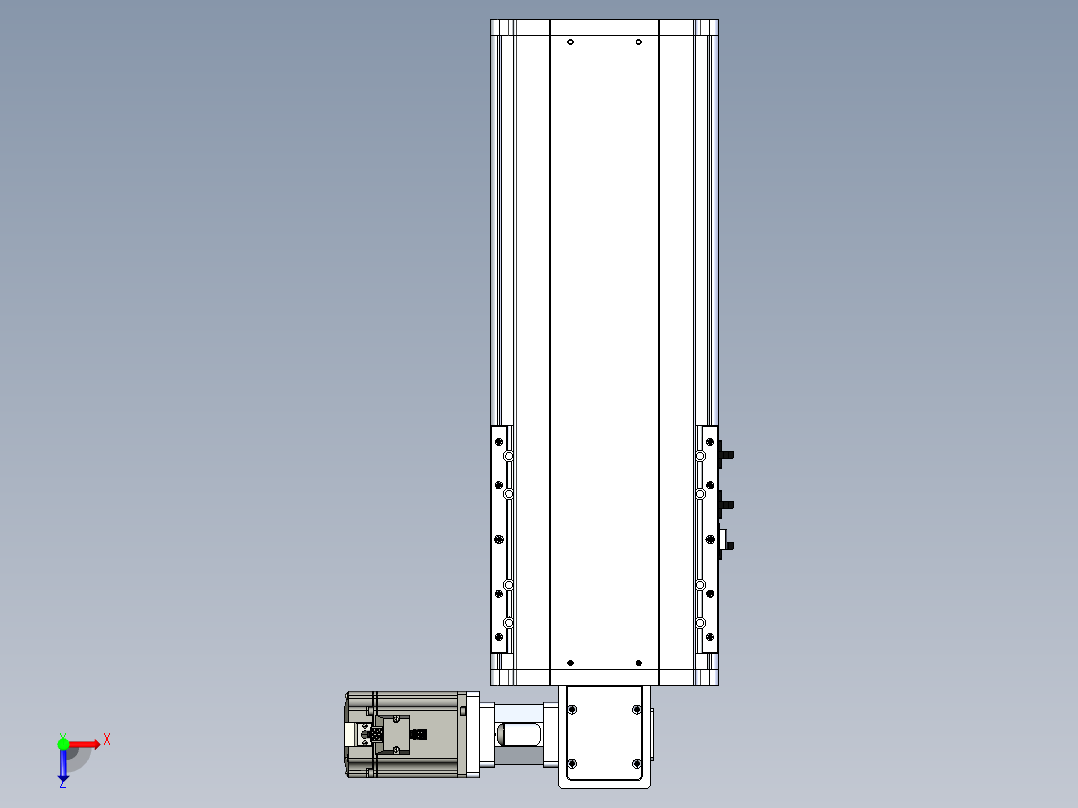东锦同步带传动-直线滑台模组DH210B-L150-S250-BL-P750W-C3俯视图
