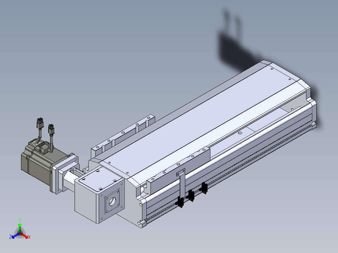东锦同步带传动-直线滑台模组DH210B-L150-S250-BL-P750W-C3正等轴测图