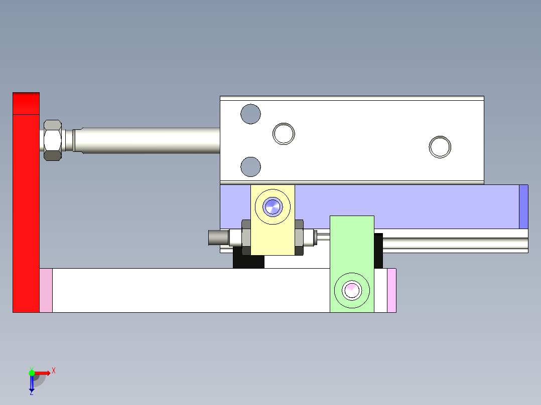 0 非标滑台气缸俯视图