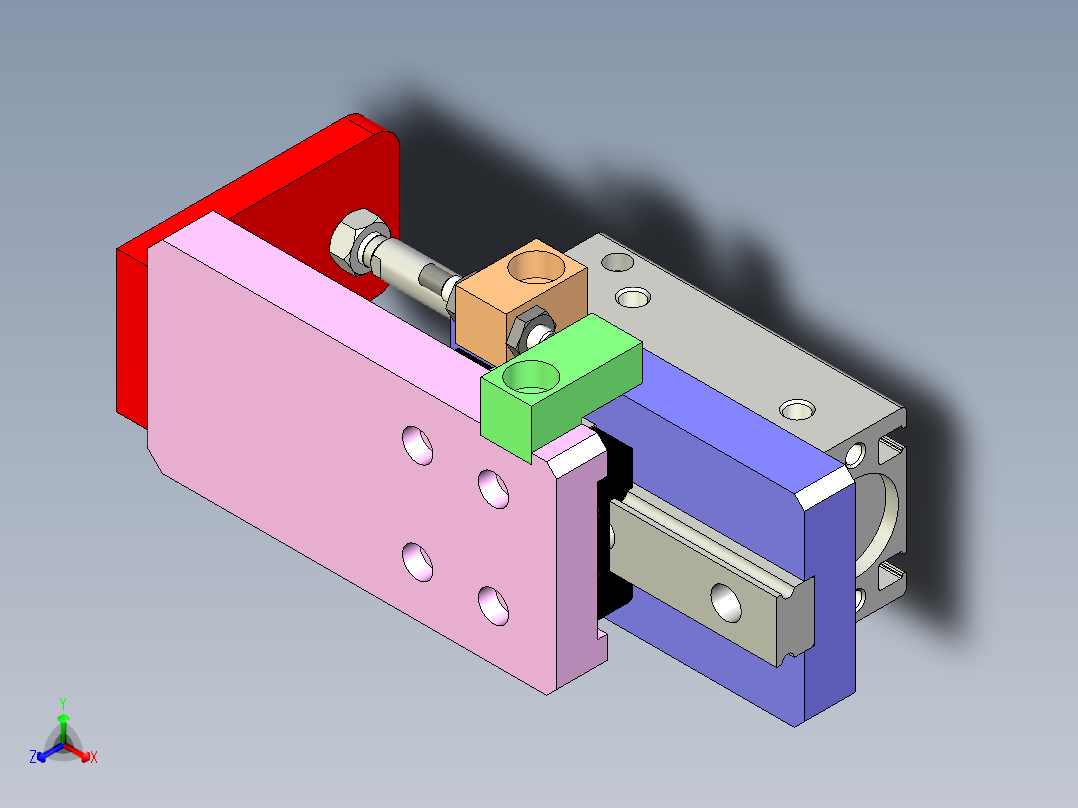 0 非标滑台气缸正等轴测图