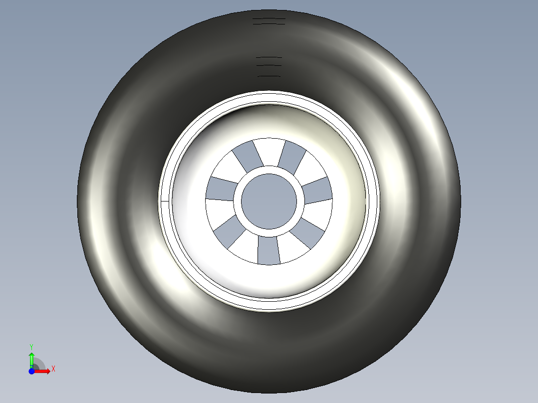 卡丁车前轮（轮胎+轮圈）前视图
