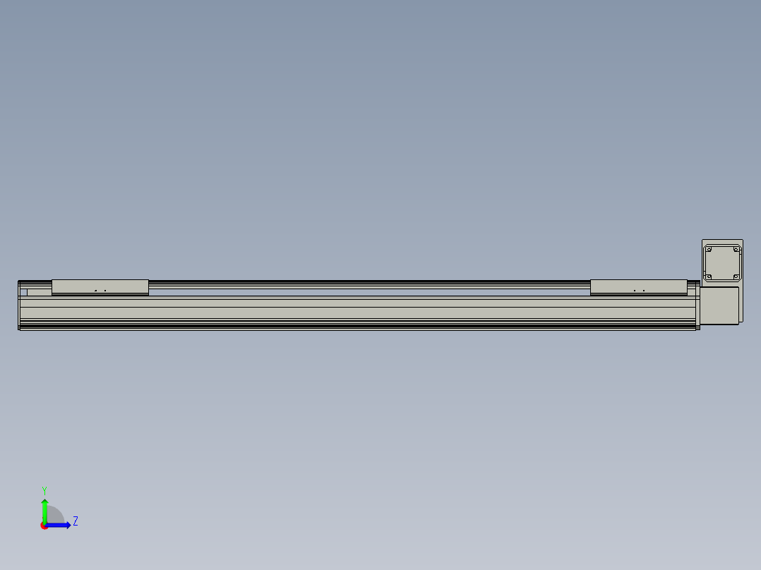 直线模组LHB21-L40-S1250-RU设计图纸左视图