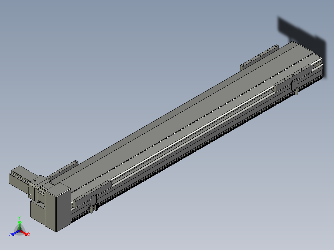 直线模组LHB21-L40-S1250-RU设计图纸正等轴测图