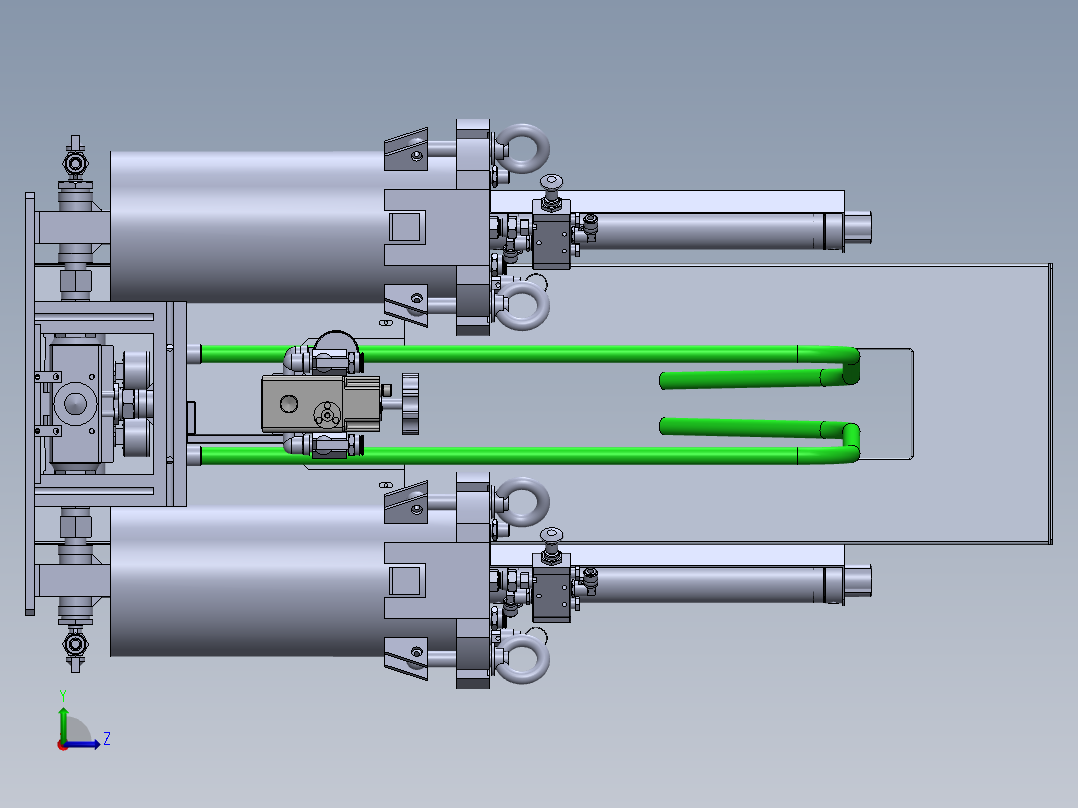 内部AC弹簧点胶机（sw20可编辑+工程图+bom）左视图