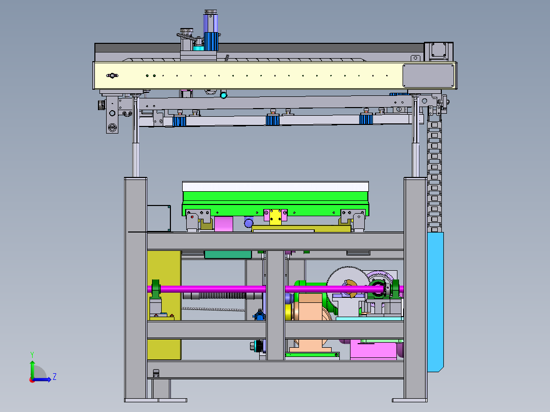 四柱印刷机sw18可编辑左视图