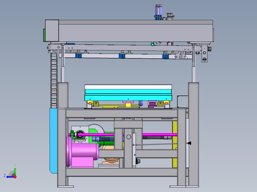 四柱印刷机sw18可编辑右视图