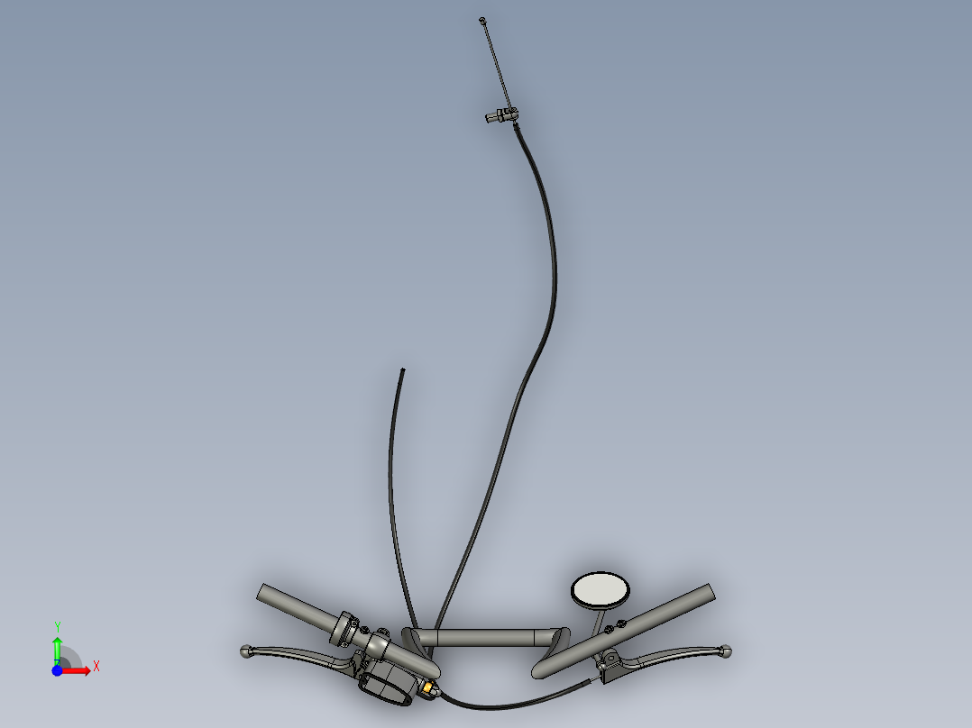 777摩托车漂亮PROE设计前视图