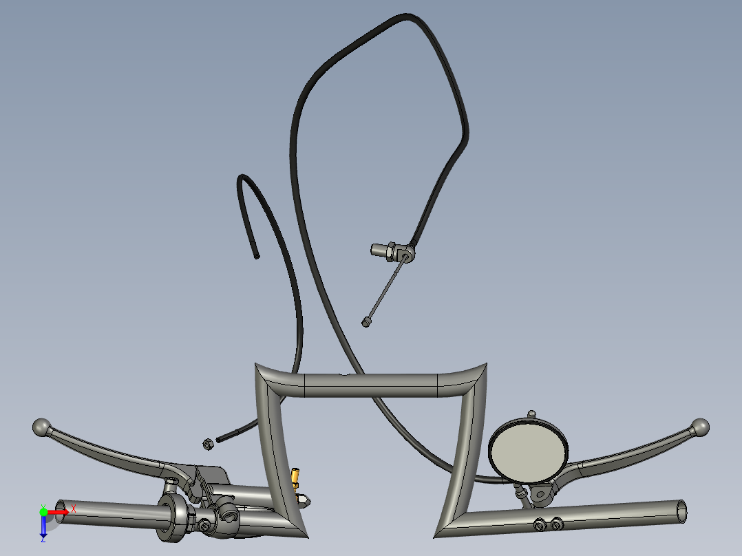 777摩托车漂亮PROE设计俯视图