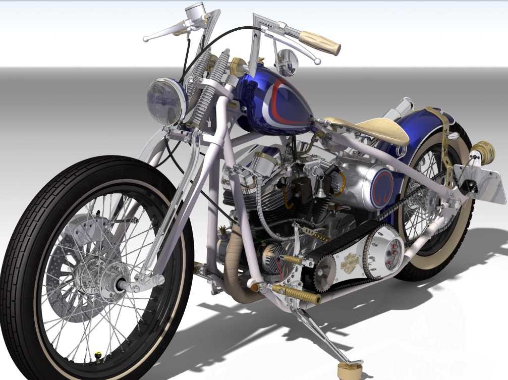 777摩托车漂亮PROE设计