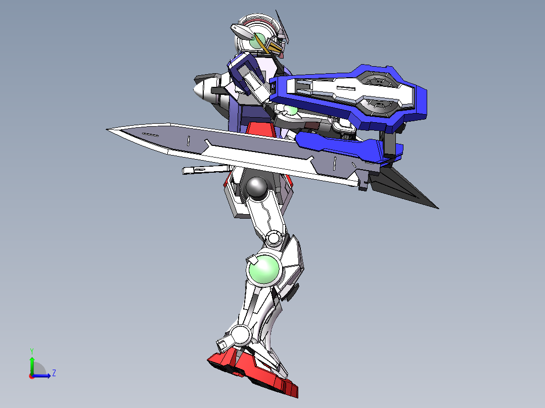 能天使高达机器人左视图