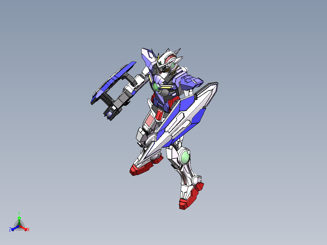 能天使高达机器人正等轴测图