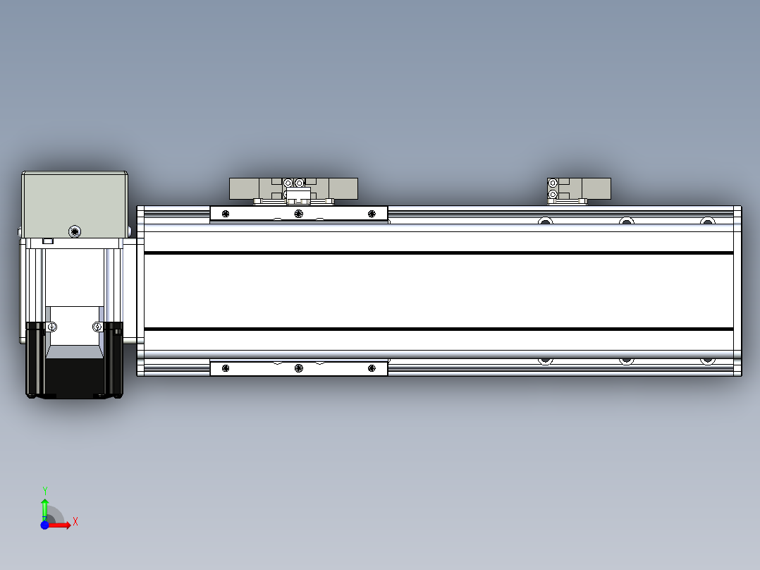 同步带滑台-半封闭B10H-L45-S150-RU-P40-D3前视图