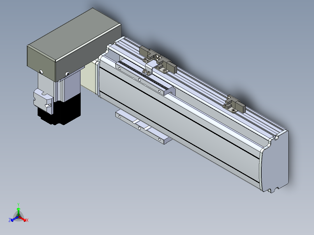 同步带滑台-半封闭B10H-L45-S150-RU-P40-D3正等轴测图