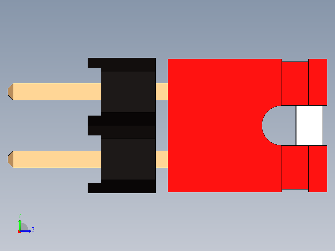 带跳线的排针-pinheader 2x3 and 1l jumper左视图