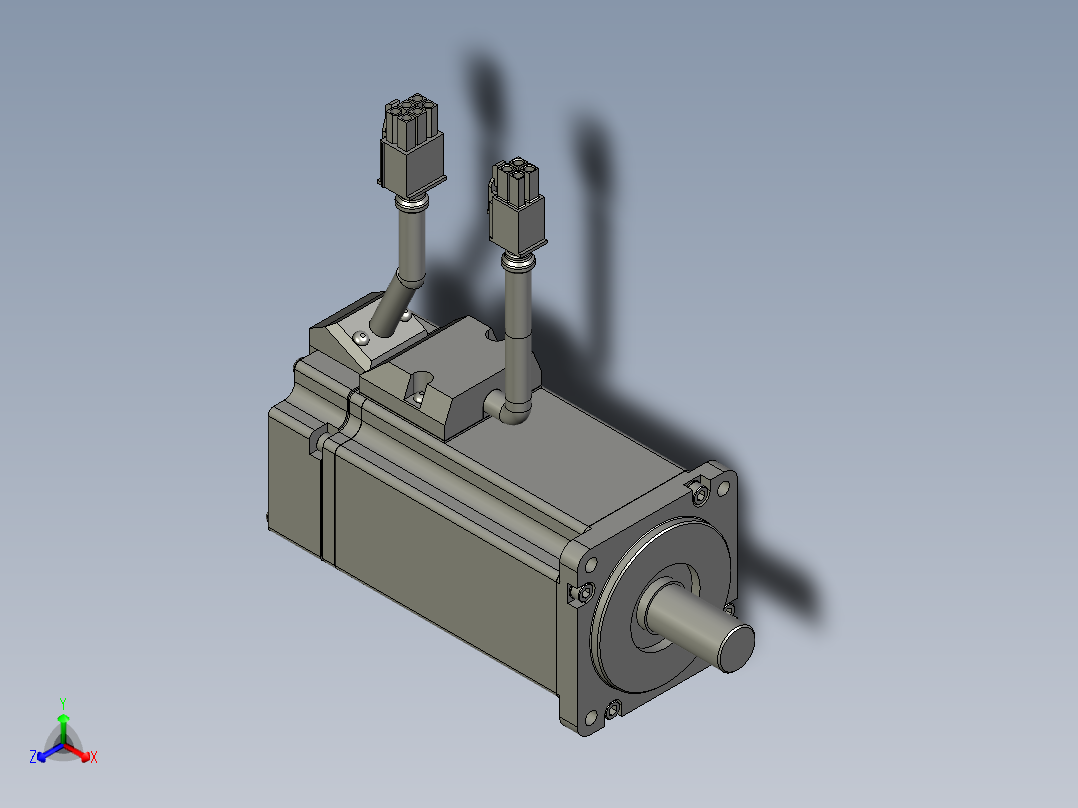 400W MHMD伺服马达正等轴测图