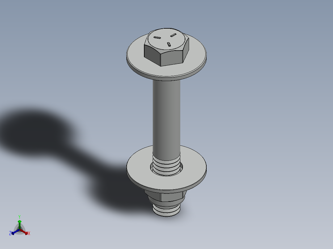 紧固件-0.4375 Bolt Hex正等轴测图