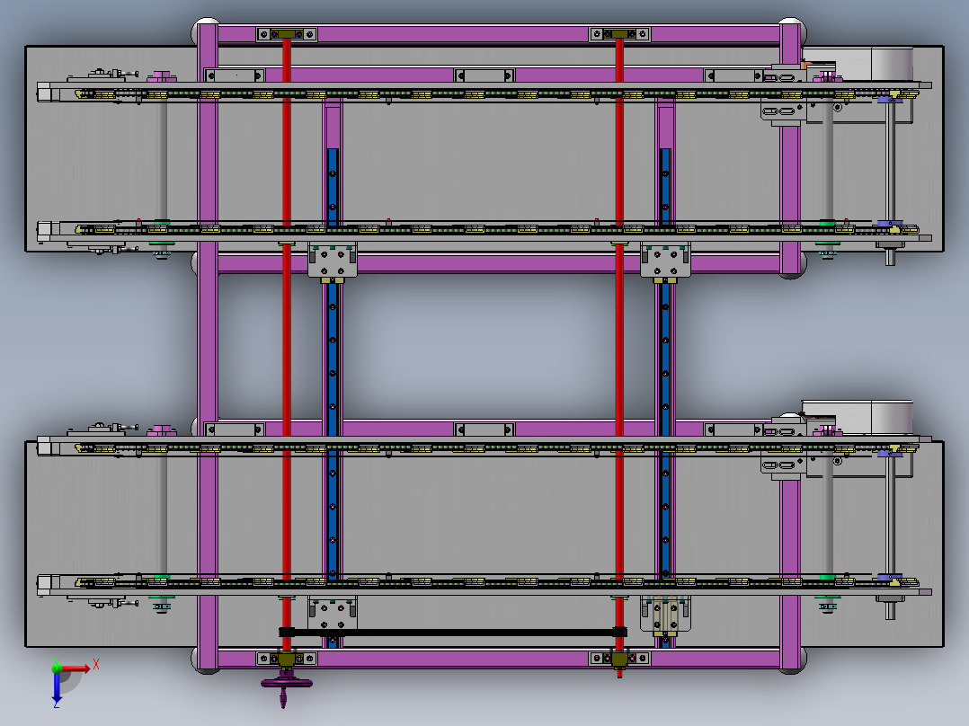 可调节输送带（sw21可编辑+工程图+bom）俯视图