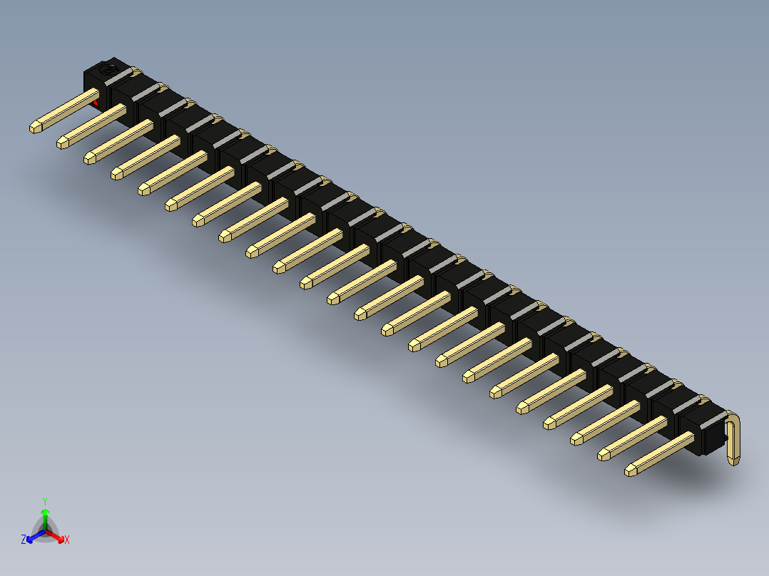 彩色公排针 100mil 2.54mm 系列-DS1022_black_1x23p_100mil_TypeD_rev1.0