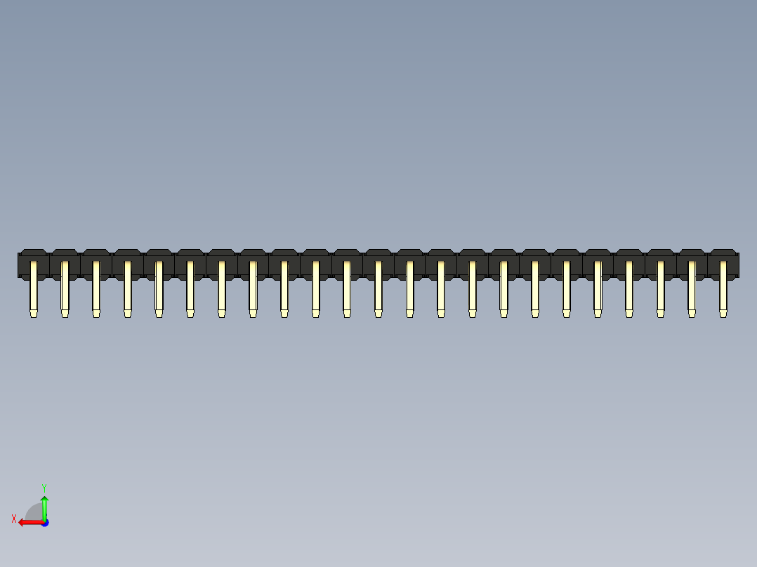 彩色公排针 100mil 2.54mm 系列-DS1022_black_1x23p_100mil_TypeD_rev1.0后视图